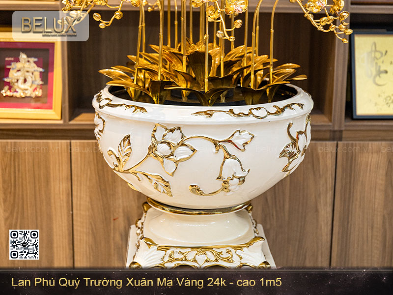 Chậu lan phú quý trường xuân dát vàng 24k&nbsp;
